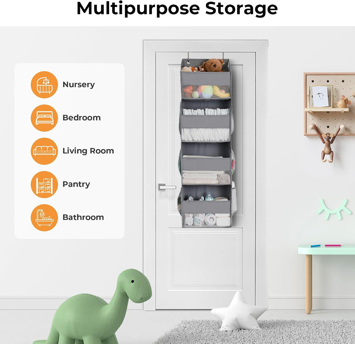 GRANNY SAYS Over the Door Organizer, 4-Shelf Behind the Door Storage
