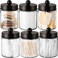 Amolliar Acrylic Apothecary Jar Bathroom Qtip Holder Bronze 6 Pack