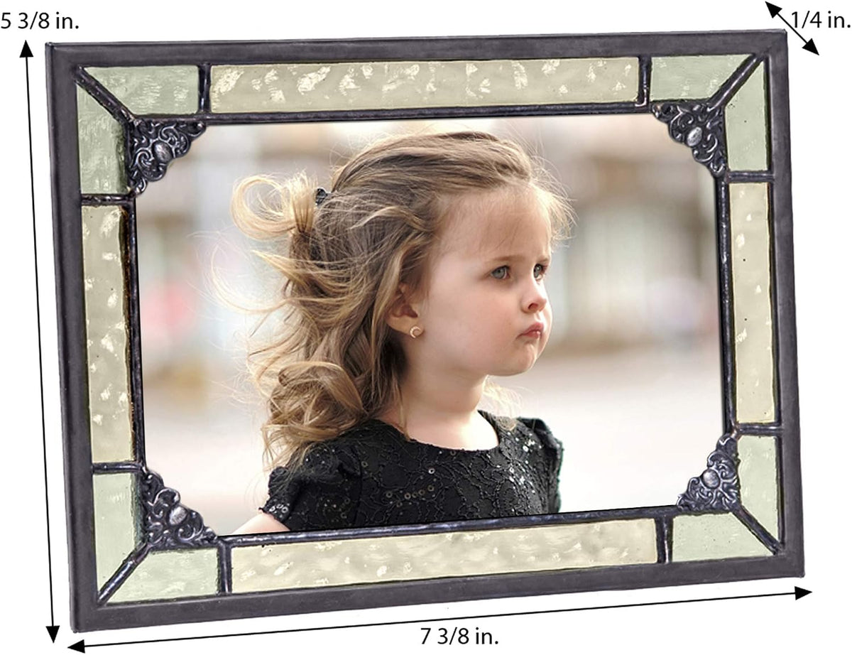 J Devlin Vintage Glass Picture Frame, 4x6 Horizontal/Vertical, Multicolor