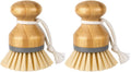 MR.SIGA Bamboo Palm Brush, Dish Scrub Brush, Bamboo Dish Brush, Pack of 2