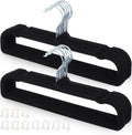 Velvet Pant Hangers Non Slip 20 Pack Black Velvet Hangers Plastic Rectangular Slim Velvets Hanger with 10 Hooks for Jean, Bra, Shorts