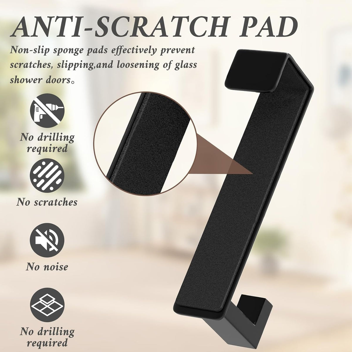 Heavy Duty Stainless Steel Over-Door Hook, L-Shaped, Fits Doors Less Than 1-3/4" Wide, Door Hookswith Non-Slip Pads for Bedroom Bathroom Office Dorm(Fits 1-3/4" Thick Door - L Shape 2 Pack)