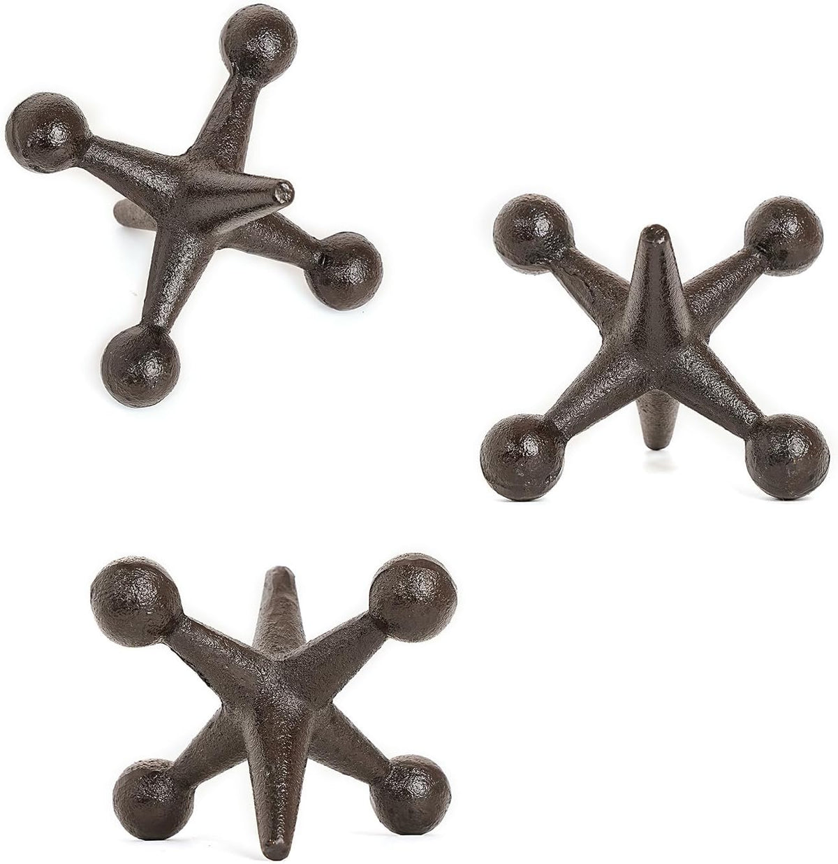 Sungmor Cast Iron Decorative Jack Statue, Home Office Accent Figurine, Antique Brown Jack Sculpture for Bookcase or Table Decoration, Creative Bookends, Paperweight, Door Stop