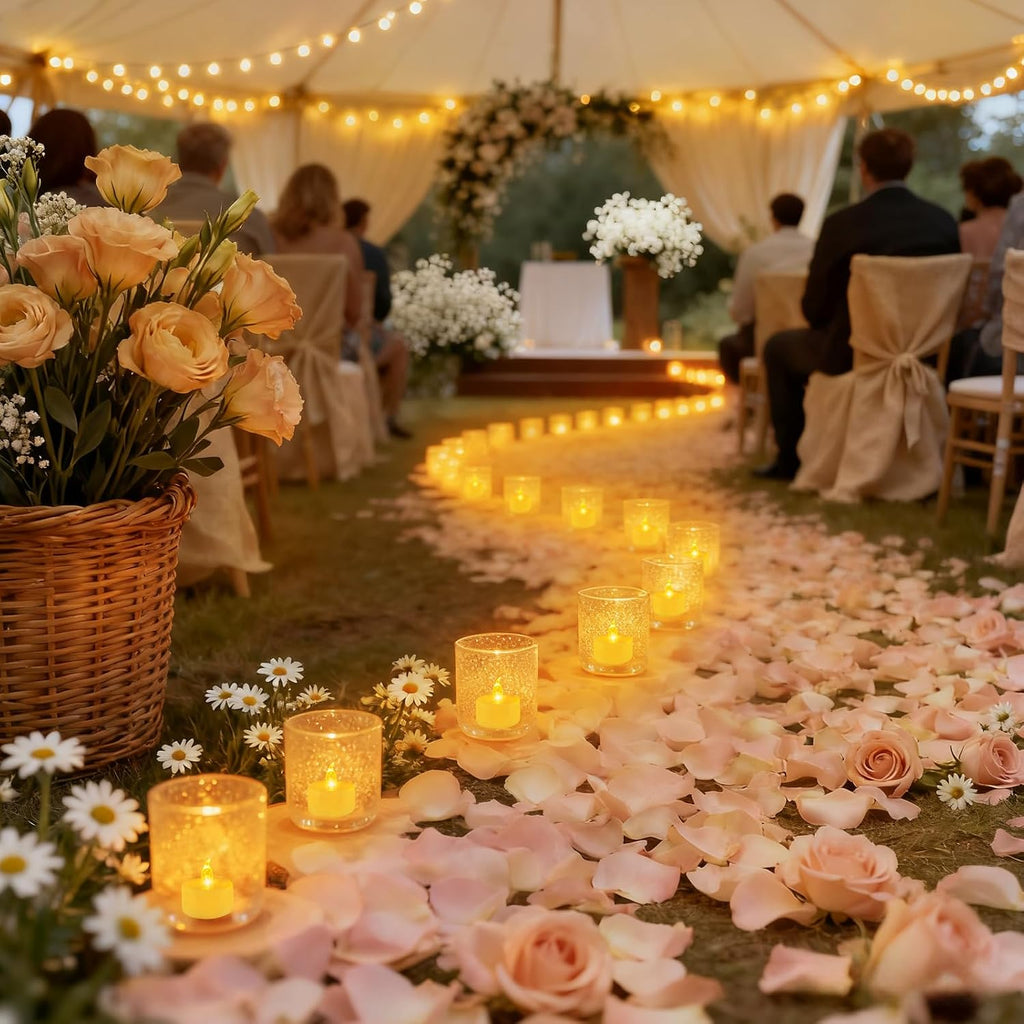 Tea Lights 50 Pack Flameless Candles, Warm Yellow Battery Operated Flickering Candles 200+ Hours Ideal for Home Decoration Outdoor Wedding Parties (50pack Warm Yellow)