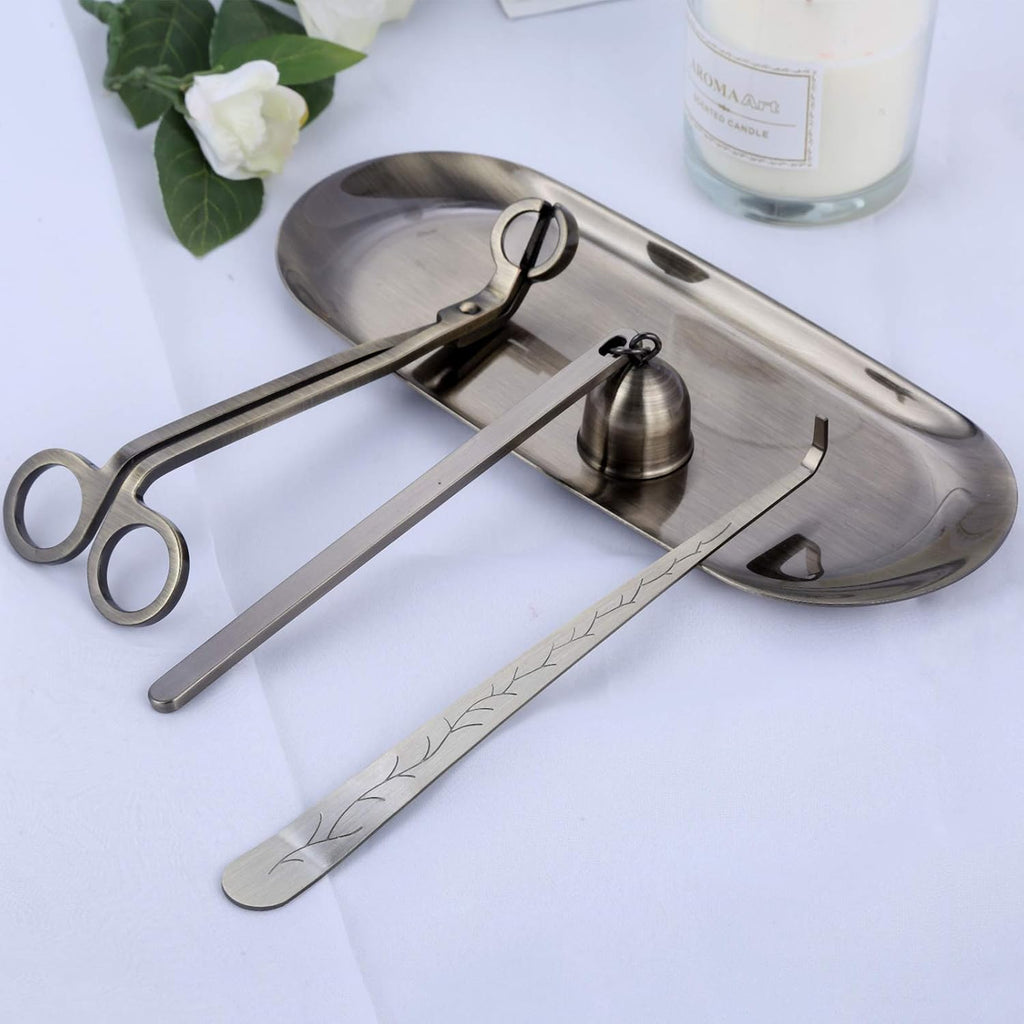 4-in-1 Stainless Steel Candle Care Kit for Candle Lovers, Bronze