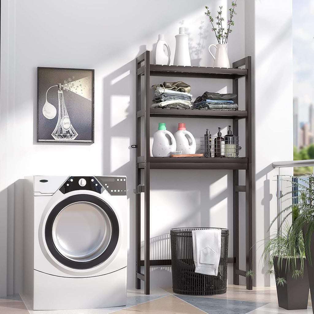 Homykic Over The Toilet Storage, 3-Tier Bamboo Bathroom Shelf, Espresso