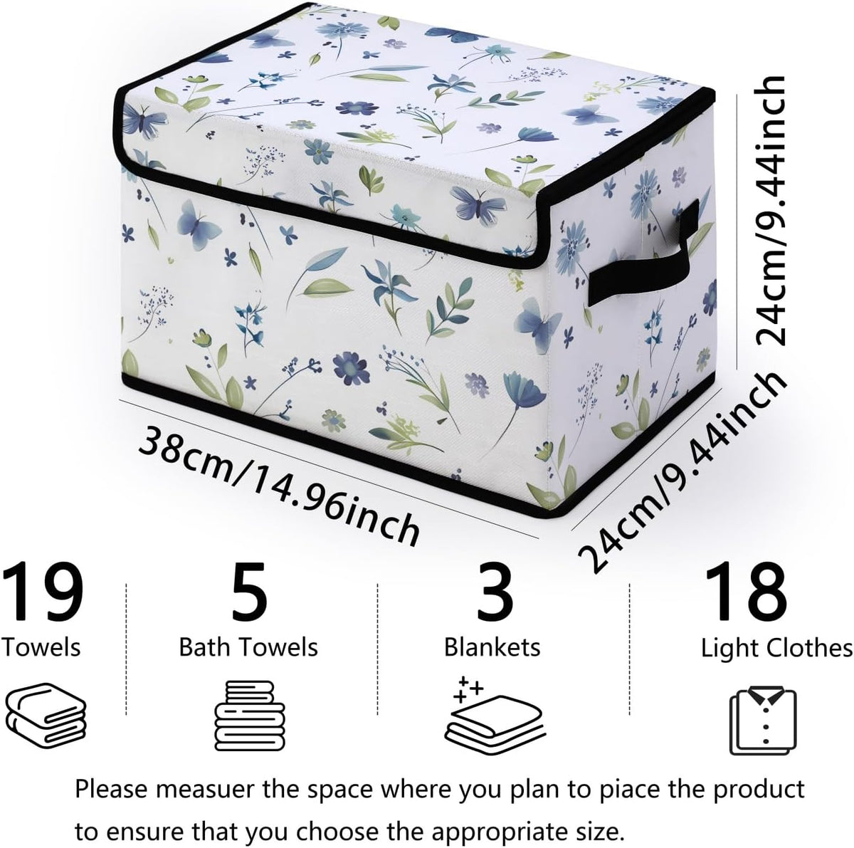 Stackable Storage Bins with Lids 3 Pack