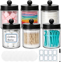 Accguan 6Pack Apothecary Jars Bathroom Vanity Storage Organizer Set