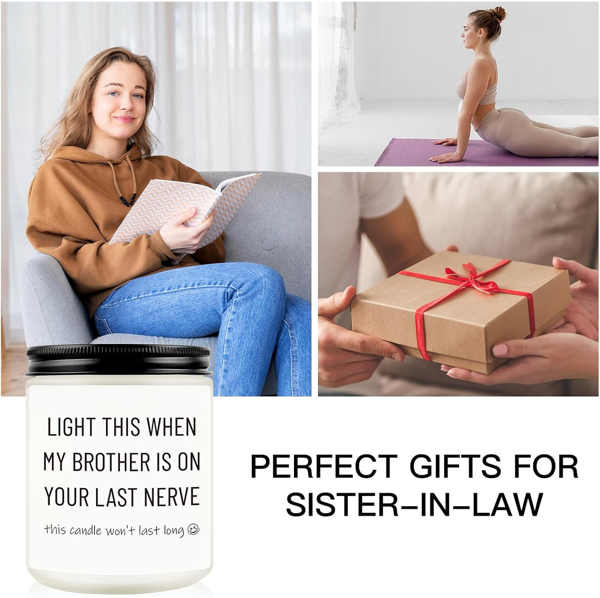 Sister in Law Gifts, Sister in Law Birthday Gifts, Lavender Soy Wax Candle