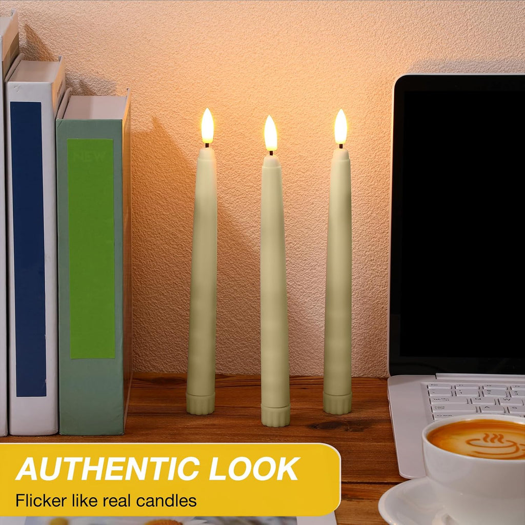 Reginary 48 Pcs Flameless Taper Candles with 4 Remote,Ivory,8.46 Inches