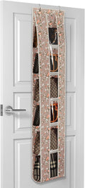 Lirex Over the Door Purse Organizer, Space-Saving Medium and Large Handbag Storage Organizer Clothing Closet Hanger, Light Khaki Camellia