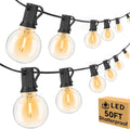 50ft Outdoor String Lights Waterproof/Connectable/Dimmable with 25+2 LED Shatterproof Bulbs,UL Listed Globe G40 String Lights Outside Lighting for Patio Backyard Cafe Party Wedding Garden