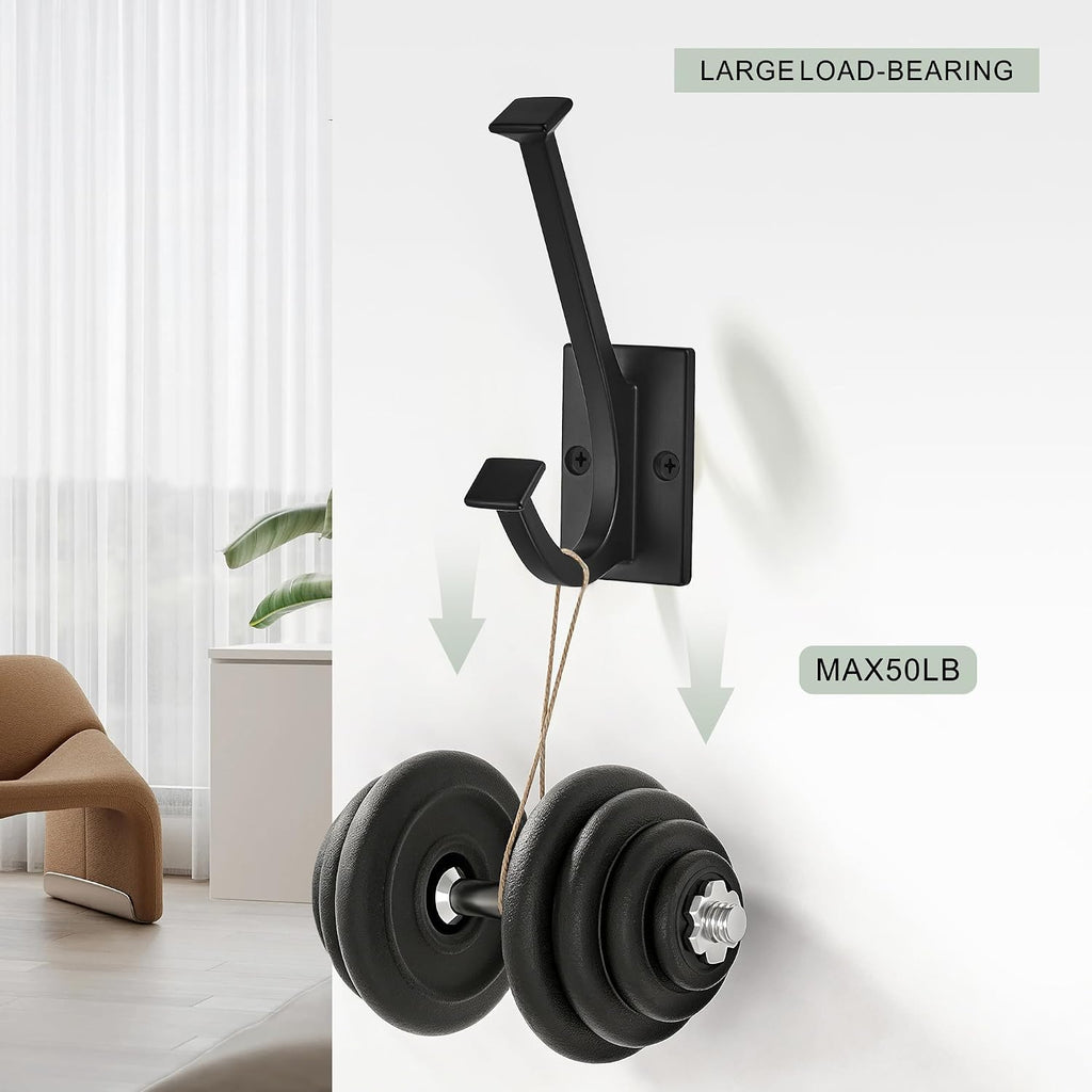 AVICCI 5 Pack Coat Hooks Mattle Black Wall Hooks for Bathroom Kitchen Towel Robe Towel Hooks Decorative Wall