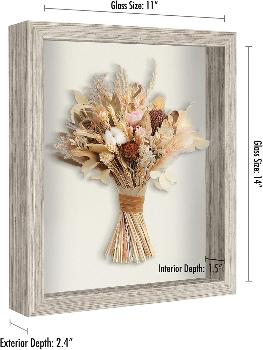 Americanflat 11x14 Shadow Box Frame - Engineered Wood - Driftwood