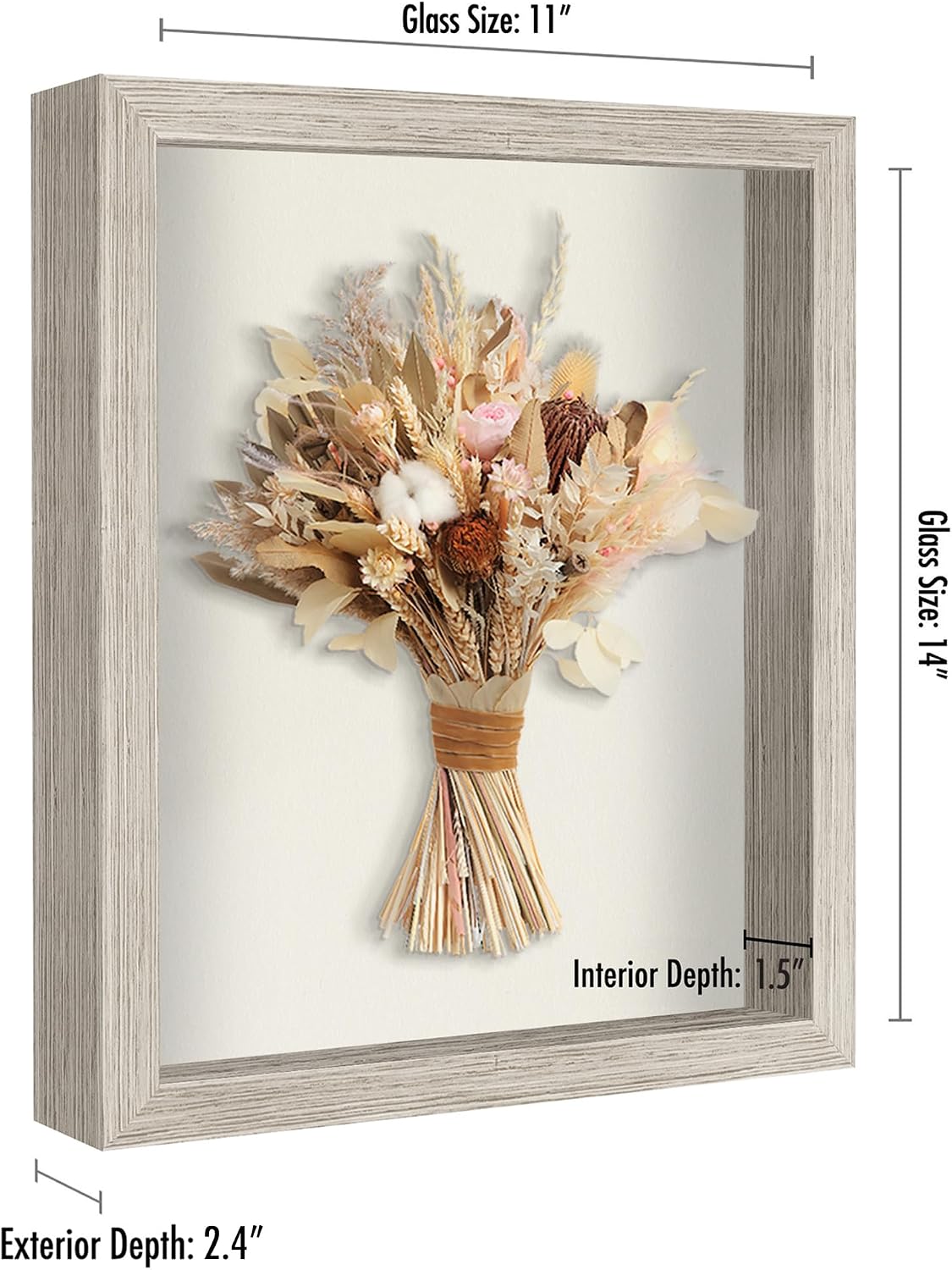 Americanflat 11x14 Shadow Box Frame - Engineered Wood - Driftwood