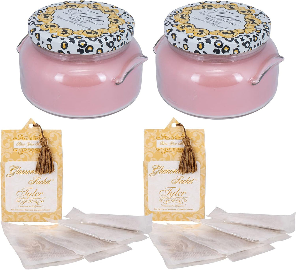 Elanze Designs Tyler Candle Bless Your Heart 22 Ounce Candle and Scented Laundry Sachet Bundle; Set of 4