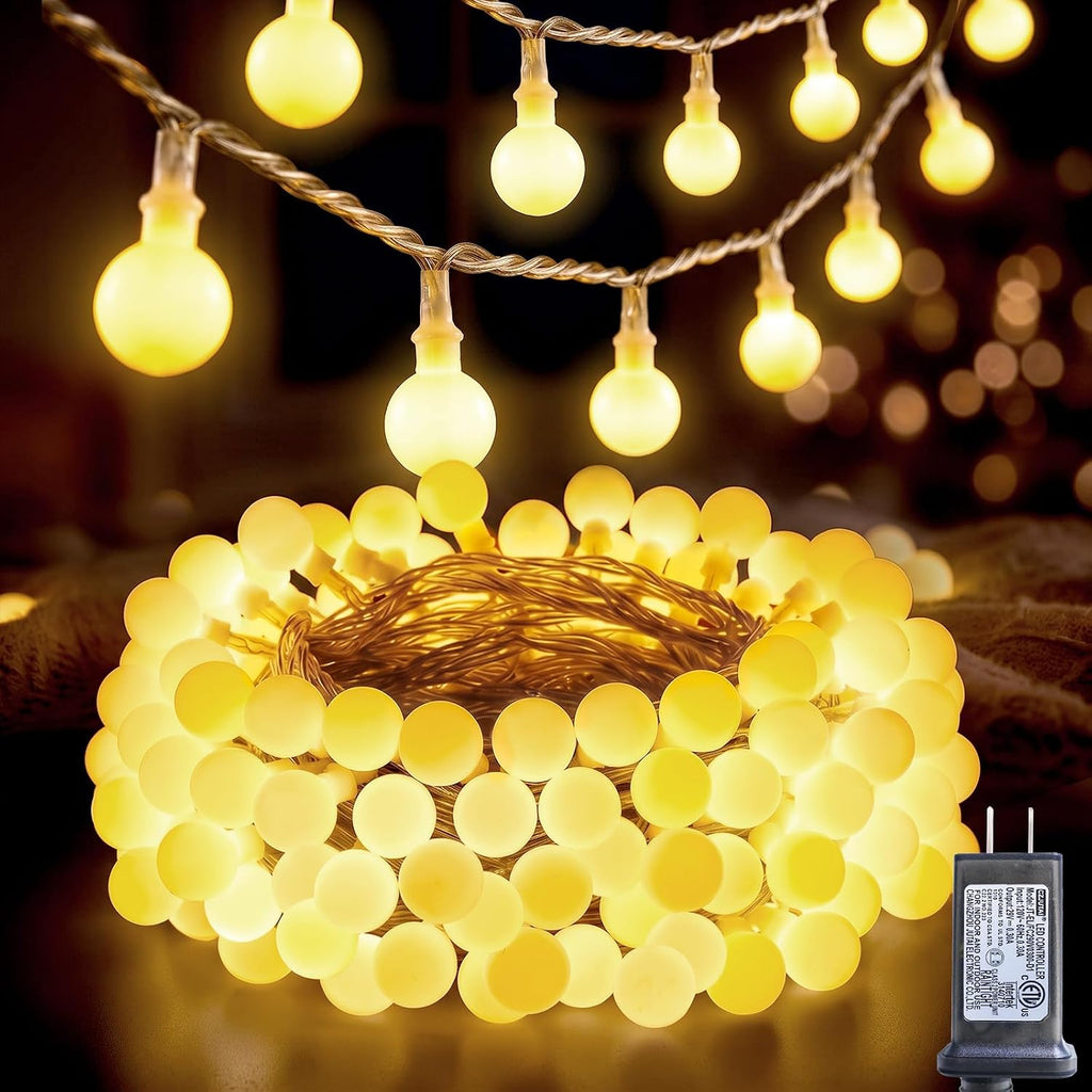 LitHome 33FT Globe String Lights for Indoor Bedroom Connectable, Warm White
