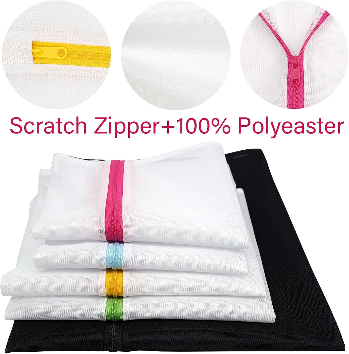 Casaphoria Bra Laundry Bags for Washing Machine,Large Travel Lingerie Laundry Bags for Dirty Clothes for Suitcase,Underwear Mesh Wash Bags for Delicates(5Pcs,Easy to Distinguish)
