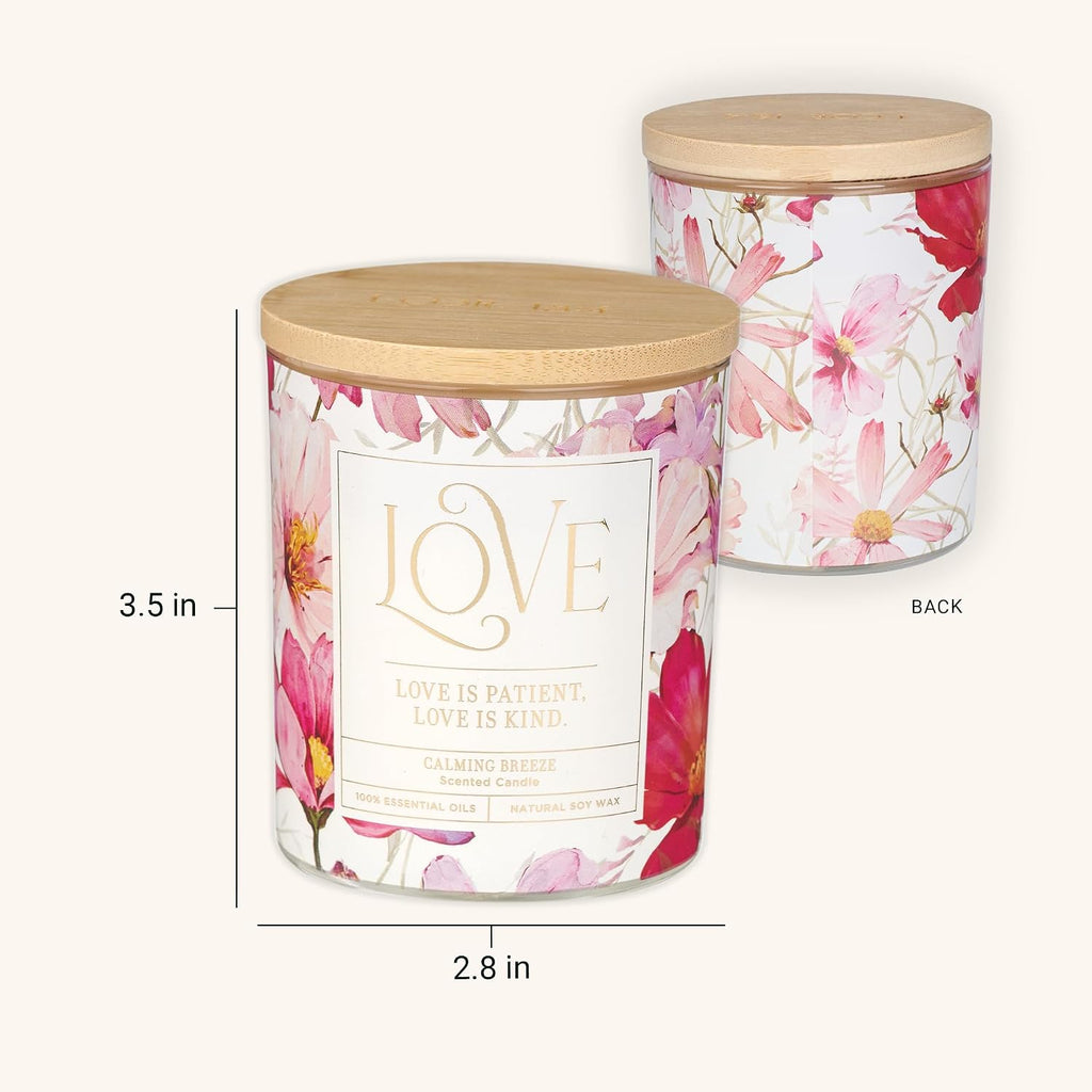Christian Art Gifts Soy Wax Scented Candle: Love is Patient Bible Verse