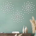 SIYIKRYP Set of 3 Crystal Sunburst Wall Decor – 11.8" Silver Metal Wall Art with Rhinestone Accents – Modern 3D Starburst Hanging Ornaments for Living Room, Bedroom, Office