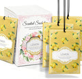 Lemon Sachets for Drawers and Closets - 12 Pack Long Lasting Odor Eliminator Bags, Natural Fresh Scent for Wardrobe, Storage, Car & Home, Air Freshener Sachets