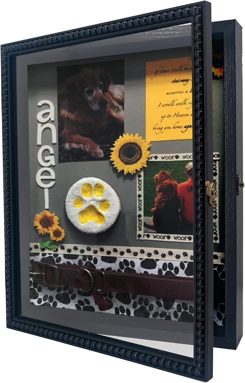 Pet Memorial Shadow Box Frame ,11x14 Pet Frame Display Case for Cat Dog Tag, Collar & Photo as Loss Pet Remembrance Memory Keepsake,