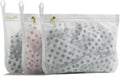 TENRAI Delicates Laundry Bags, Bra Fine Mesh Wash Bag for Underwear, Lingerie, Bra, Pantyhose, Socks, Use YKK Zipper, Have Hanger Loops, Small Openings (White, 3 Small)