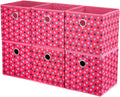 Collapsible Cloth Cube Storage Bins Polka Dot Fabric Girls Storage Pink Cube Bins Kids Storage Cubes Boxes Clothes Organizer Bin 10x10x10 Inches Foldable Storage Baskets ,QY-SC15-6