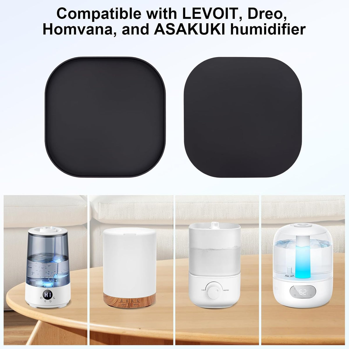 Silicone Humidifiers Drip Tray for LEVOIT, Dreo, ASAKUKI,Homvana Humidifier