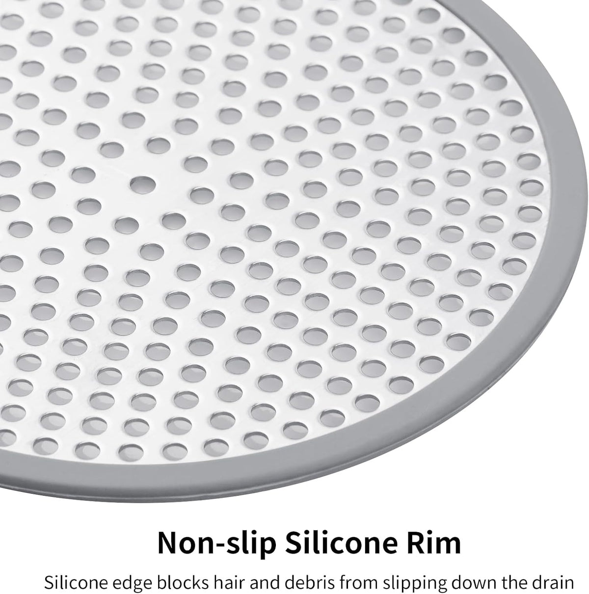 Ohtomber 4PCS 4.72" Stainless Steel Shower Drain Hair Catcher, Silicone Rim