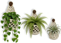 Macrame Plant Hanger Set of 2, Boho Wall Hanging Planter for 4-6“ Pots