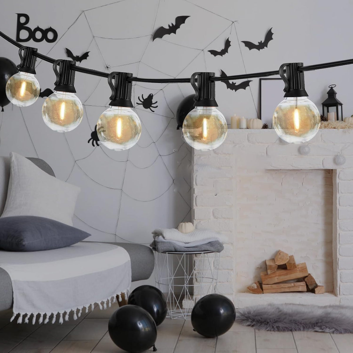 25FT Outdoor String Lights Waterproof Shatterproof G40 LED Globe