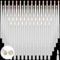 Baquler 100 Pcs Extra Long Flameless Taper Candles 12.4 in Battery Operated