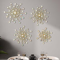 Blulu 4 Pcs Starburst Whimsy Wall Decor, Bling Metal Wall Art