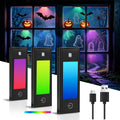 V4light Rechargeable Motion Sensor Night Light, 3-Pack Midnight Black, RGB-6 Halloween Edition — Ultra-Thin Painted Aluminum Alloy, Magnetic Mount, 6 Eerie Colors for Haunted Pathways, Spooky Decor