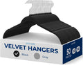 SereneLife 50 Pack Velvet Clothes Hangers | Organize Shirts, Dresses & Coats with Ease | Non-Slip Velvet, Recycled ABS, 360° Swivel Hook, Lightweight 0.2-Inch Slim Profile, 8 Lbs Capacity | Black