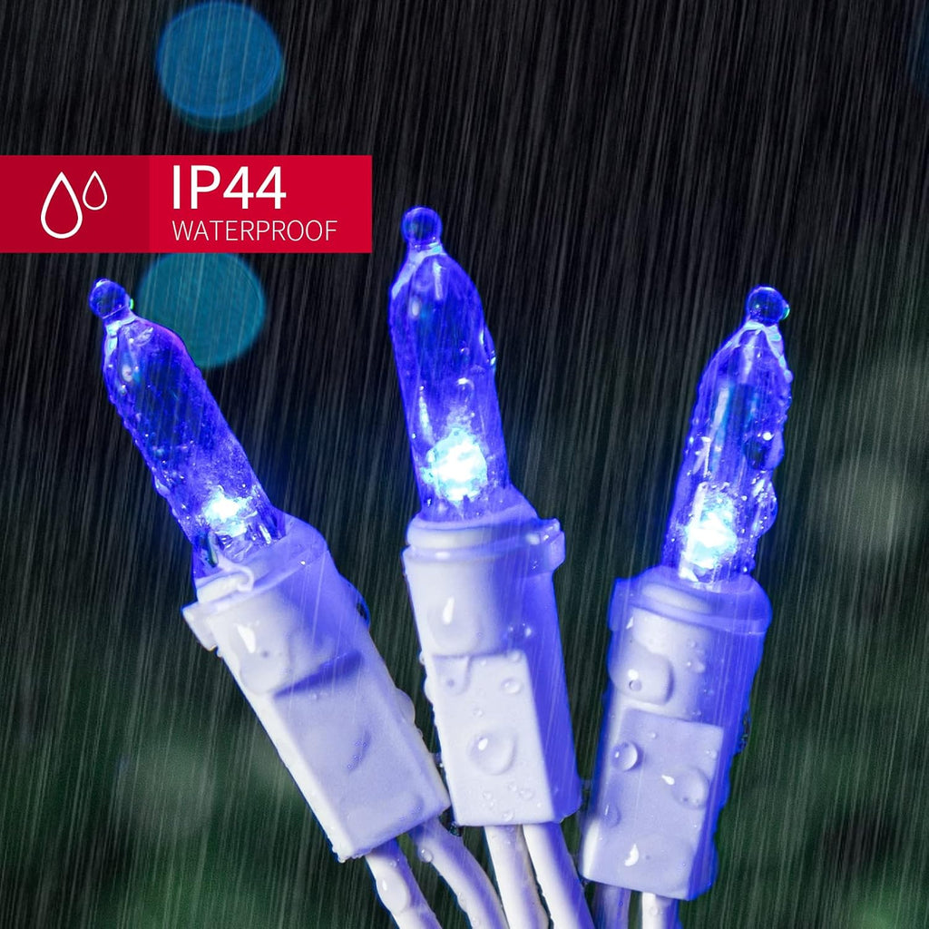LAMPHOME 100 LED Blue Christmas Lights, Connectable String Lights, 21.6ft Plug in Blue Tree Lights, Indoor Outdoor Mini Fairy Lights for Christmas, Hanukkah, Independence Day Patriotic Decor