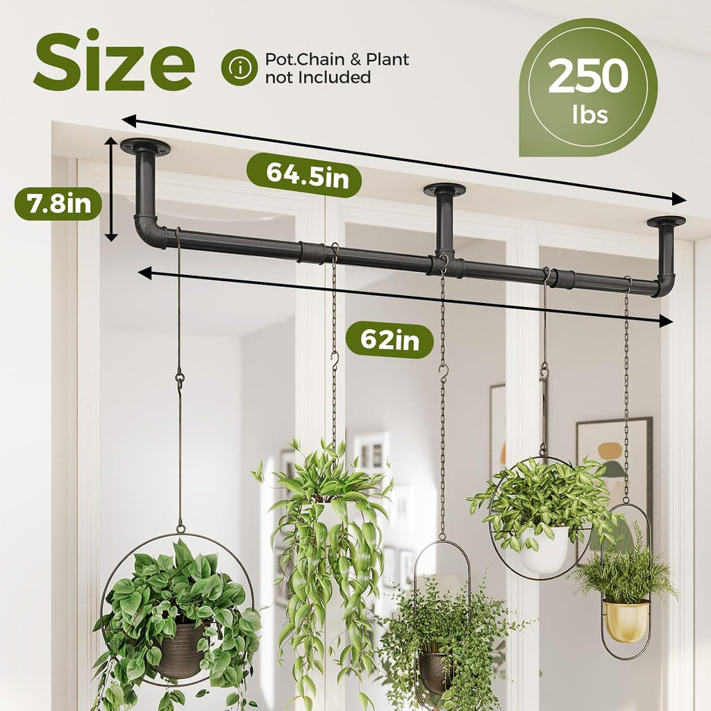 Bamworld Window Plant Hanger Indoor 63in 2PCS Hanging Planters for Indoor