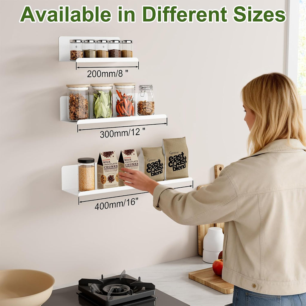 SAYAYO White Floating Shelves for Wall, 12 Inch Screw or Adhesive Shelves