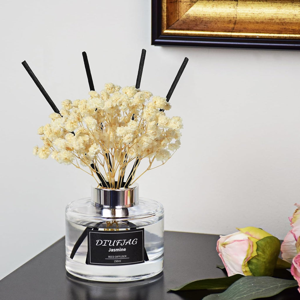 White Jasmine Reed Diffuser Set, 5.07 fl oz Scented Oil Diffuser