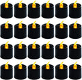 LANKER 24Pack Black Tealights Candles, Flickering Yellow Flameless Candles (Black)