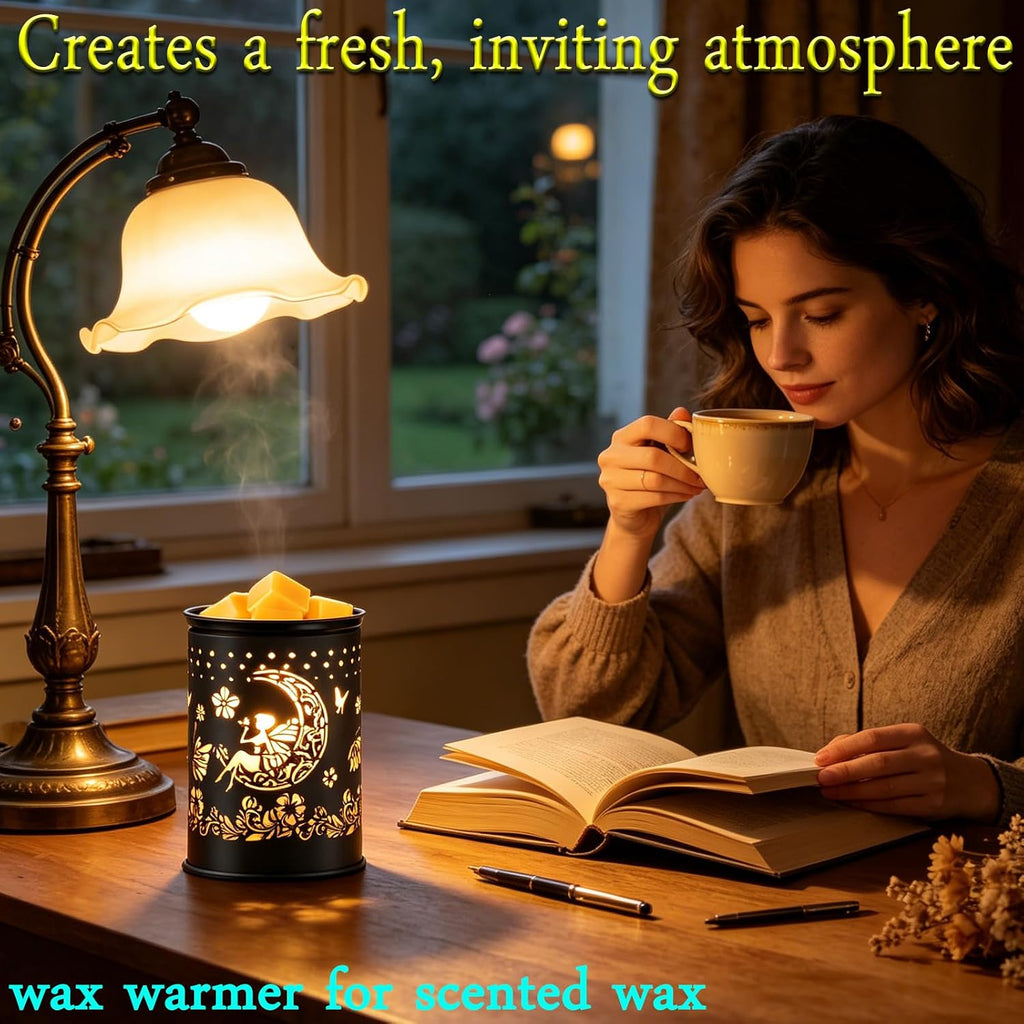 scentsy Wax Warmer for Scented Wax melt Warmer Wax Melter for Candle Making lamp Candle Warmer Plate Oil Burner for Home Decor and Gifts for Holiday (Moon/Flower Fairy)