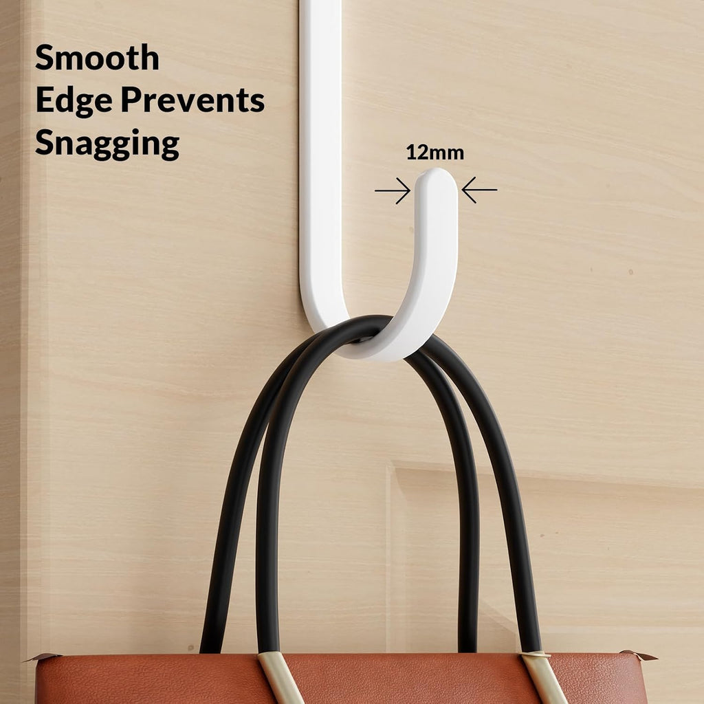 Long Over The Door Hooks, Rubber Coated Door Hanger for Hanging Clothes