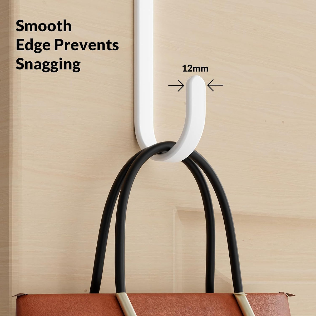 Long Over The Door Hooks, Rubber Coated Door Hanger for Hanging Clothes