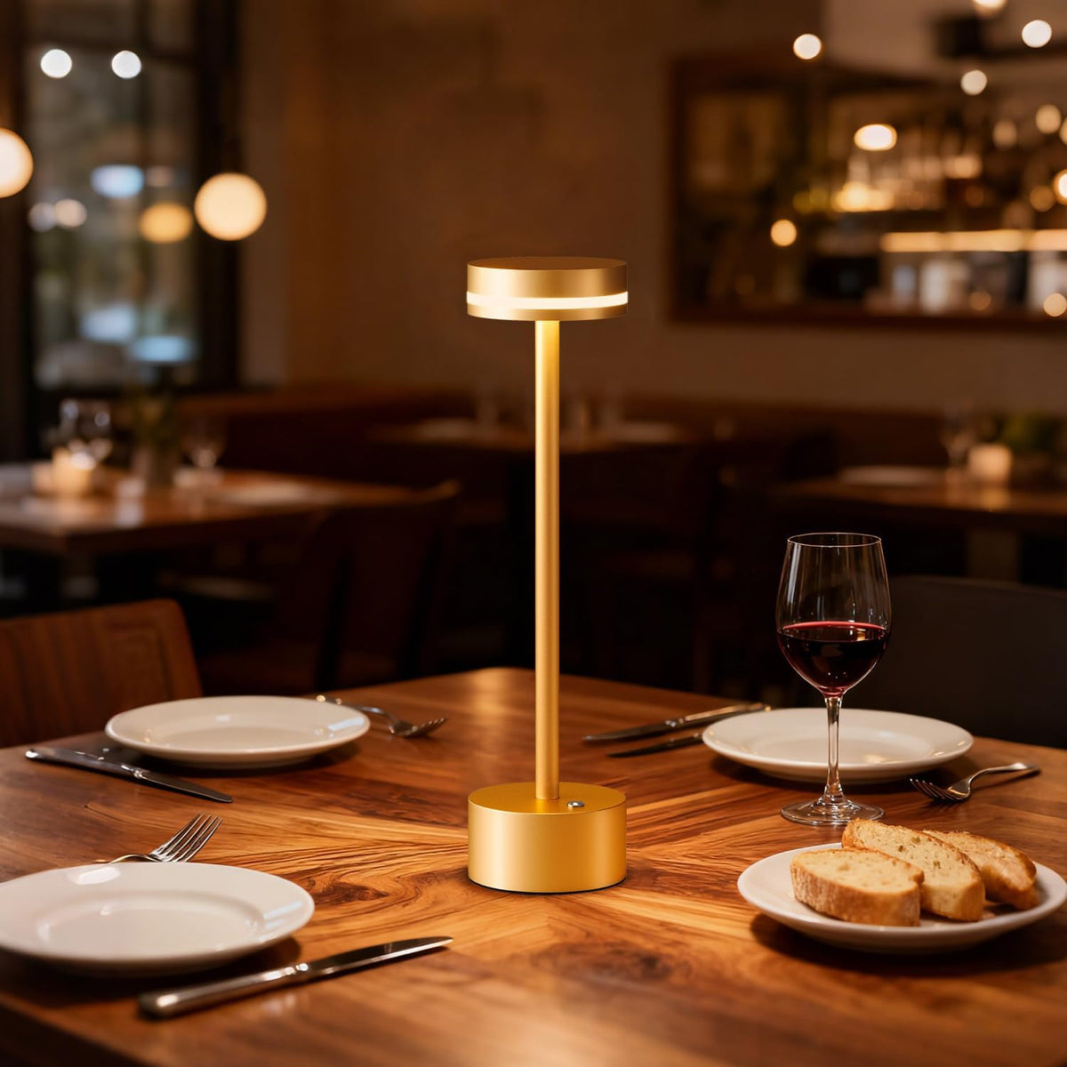 Rechargeable Cordless Table Lamp Gold Touch Control Dimmable