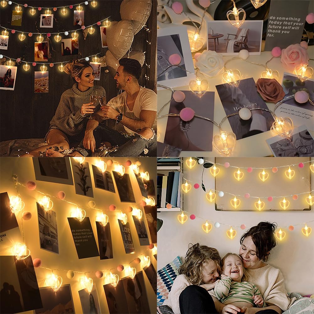 ChiRee 9.86Ft Photo Heart Clip String Lights