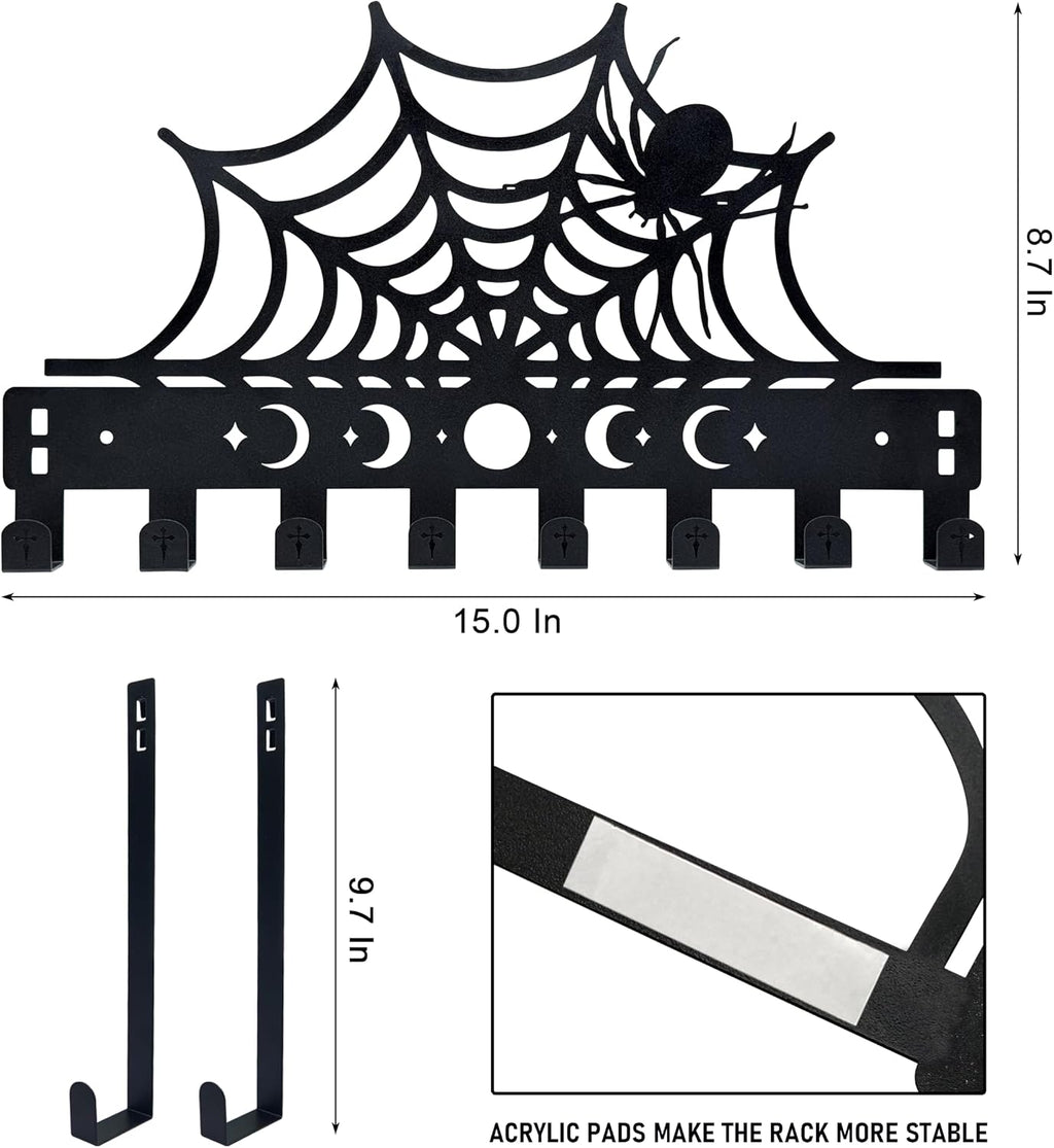 Gothic Spider Over The Door Hooks Goth Bathroom Decor Organizer Halloween