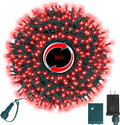 LAMPHOME 500 LED String Lights Outdoor, 11 Modes Plug in Twinkle Fairy Lights for Bedroom, 46ft 500LED Christmas Lights Cluster Lights Outdoor Waterproof Green-Red