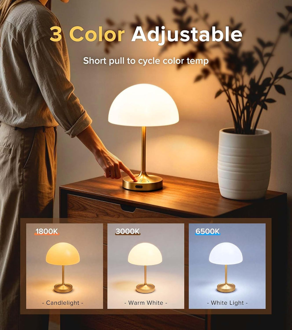 Shower Lamp Rechargeable Waterproof Lamp, Cordless Table Lamp for Bathroom