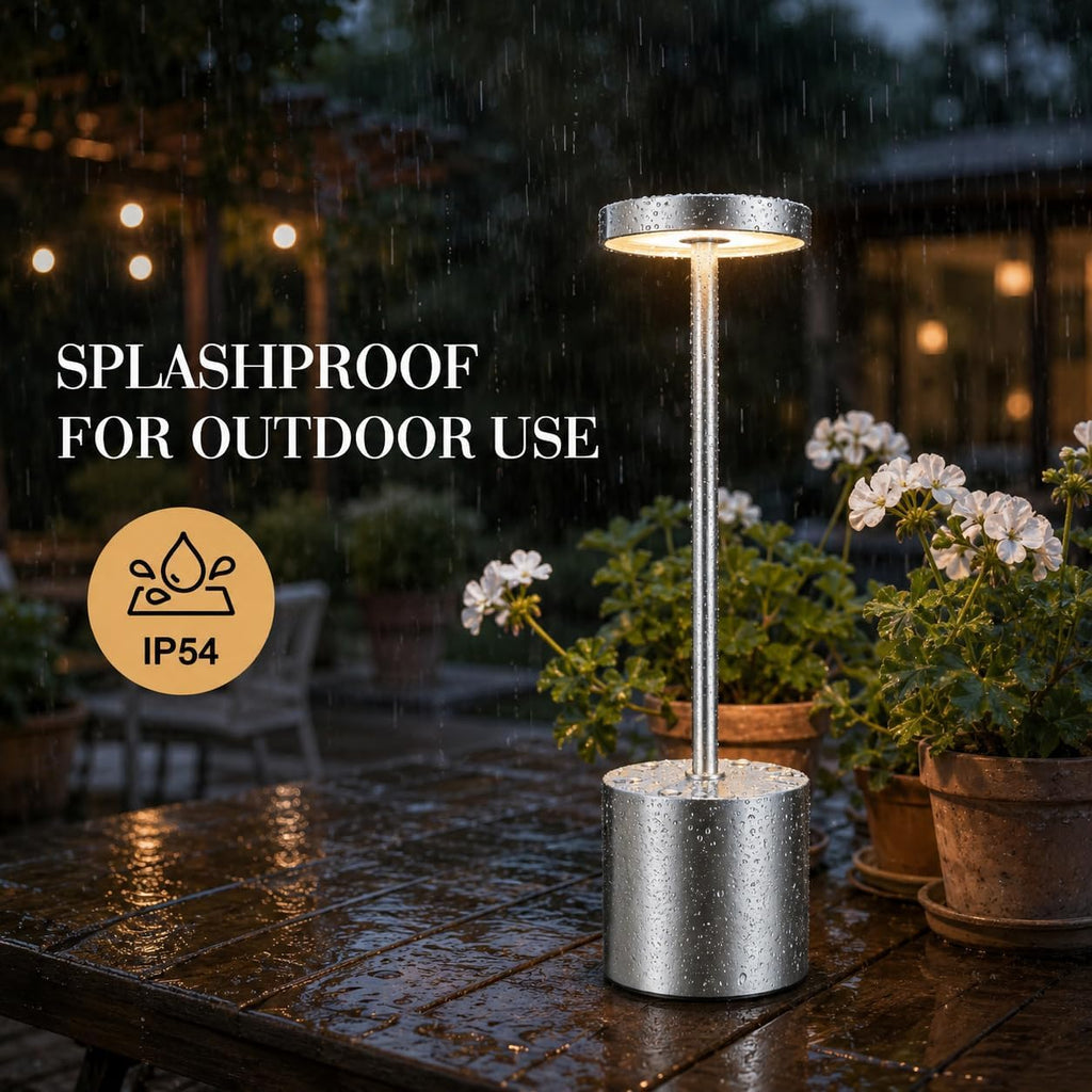 AUDLES Silver Rechargeable Table Lamps 2 Pack, Cordless Battery Operated LED Desk Lamp with Touch Control, 3 Color Temperatures, Dimmable Portable Lamps for Bedroom, Dining Room, Patio, Restaurant
